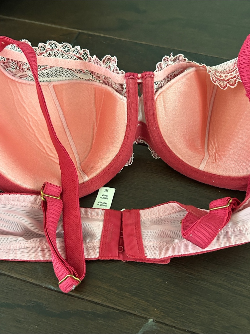 Soma Red and Pink Lace Underwire Bra - Picture 3 of 4